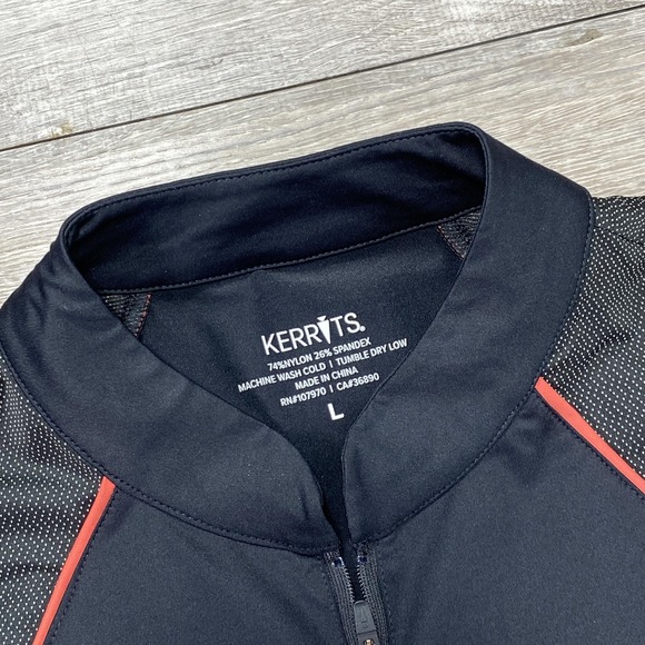 Kerrits Shirt Womens Large Black Red Quarter Zip Mock Neck Equestrian Riding - Picture 3 of 9